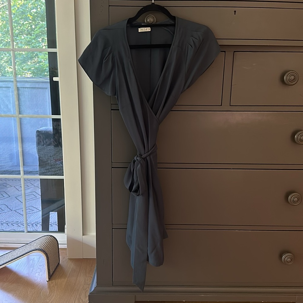 Banana Republic wrap teal dress size 2